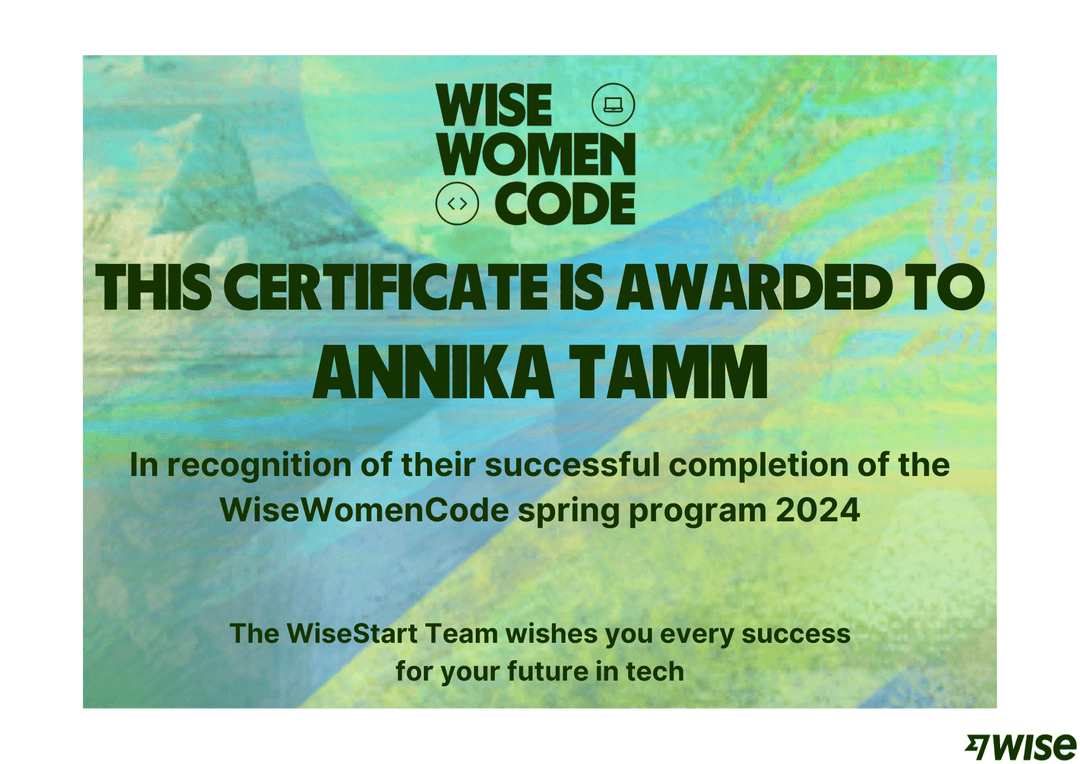 Annika Tamm WiseWomenCode